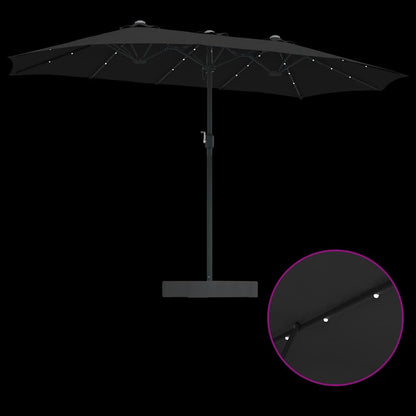 Tuinparasol Zwart 385 x 209 x 244 cm Stof
