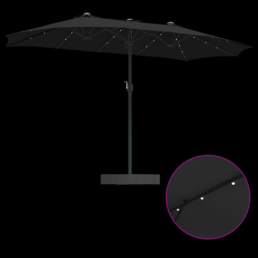 Tuinparasol Zwart 385 x 209 x 244 cm Stof