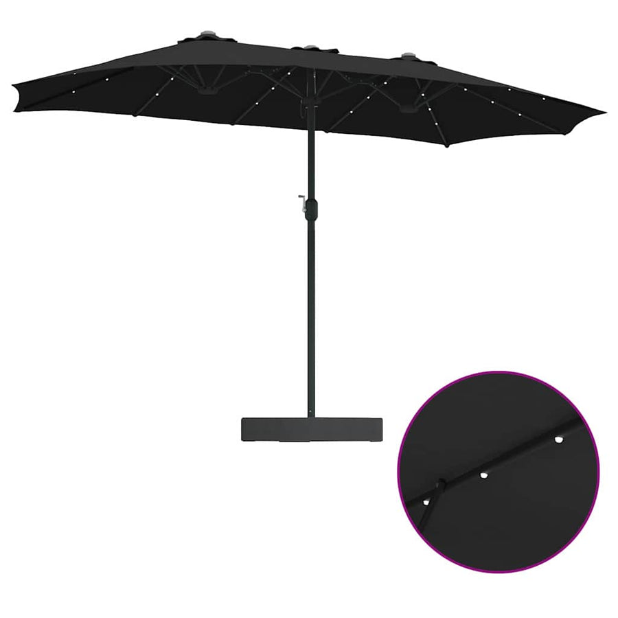 Tuinparasol Zwart 385 x 209 x 244 cm Stof