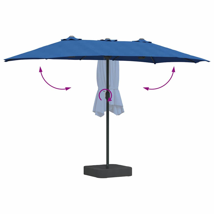 Tuinparasol Blauw 385 x 209 x 244 cm Stof
