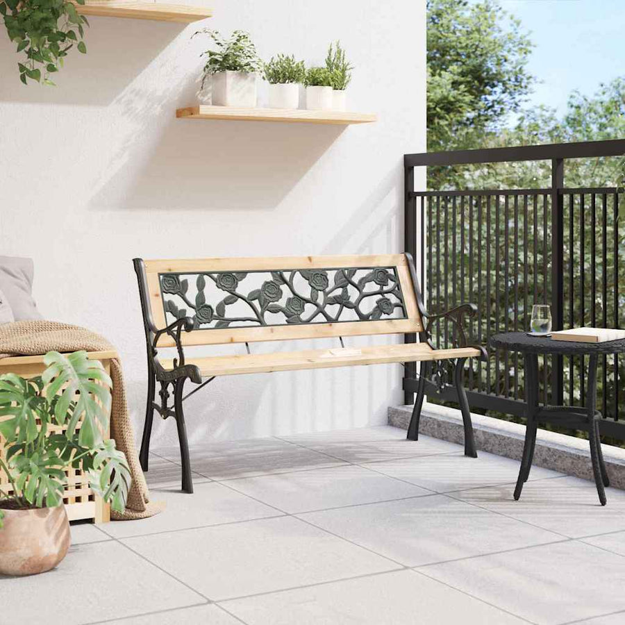 Tuinbank met kussen Bruin 116 x 54 x 73 cm Hout