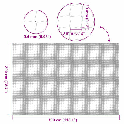 Kattennet Transparant 3x2 m Nylon