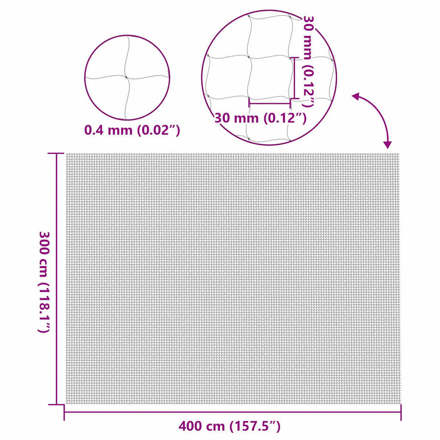 Kattennet Transparant 4x3 m Nylon