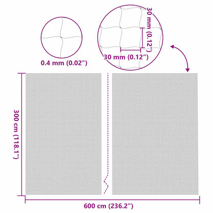 Kattennet Transparant 6x3 m Nylon