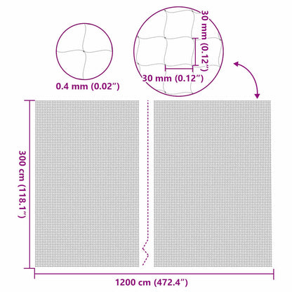 Kattennet Transparant 12x3 m Nylon