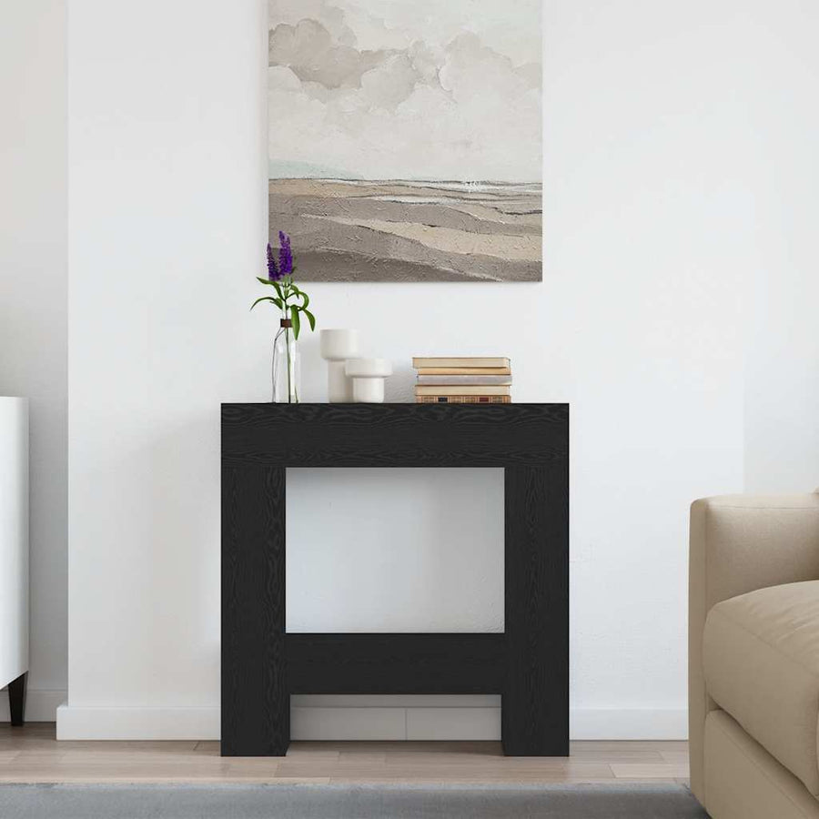 Haardombouw 81x18x82 cm spaanplaat zwart eikenkleurig