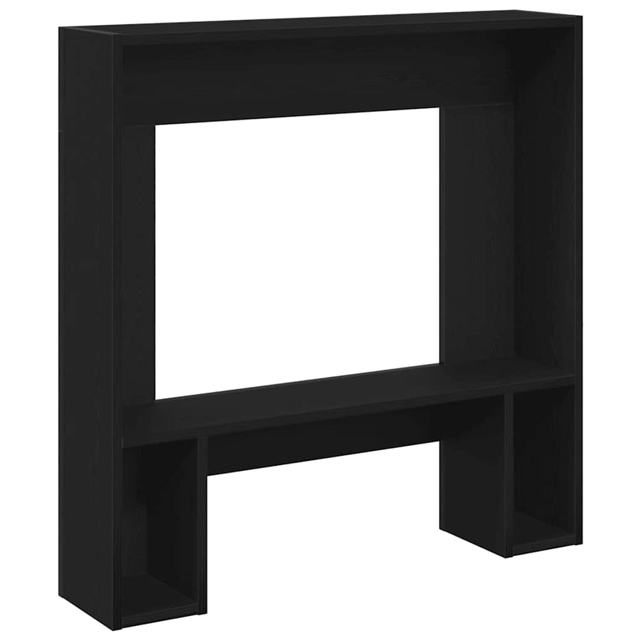 Haardombouw 81x18x82 cm spaanplaat zwart eikenkleurig