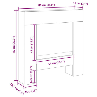Haardombouw 81x18x82 cm spaanplaat zwart eikenkleurig