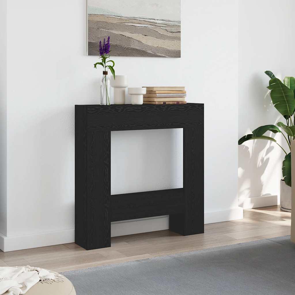 Haardombouw 81x18x82 cm spaanplaat zwart eikenkleurig