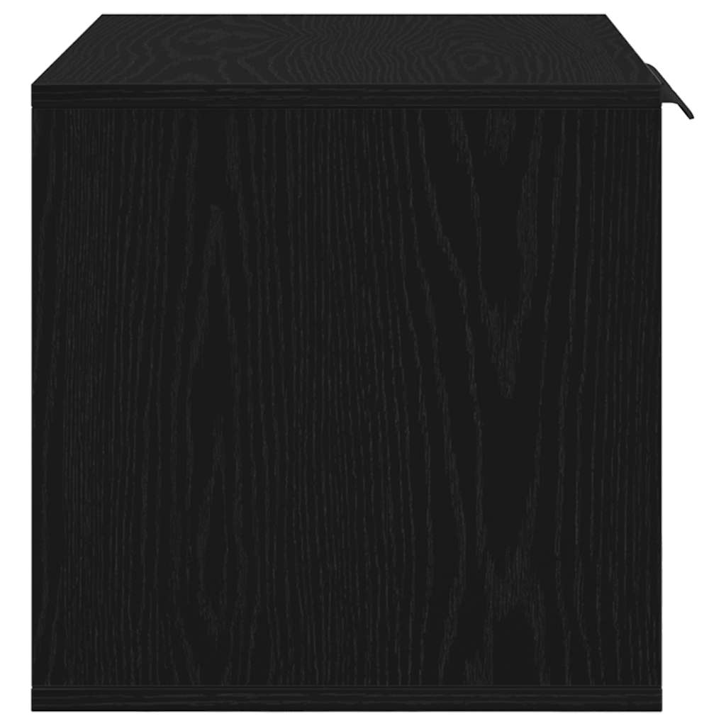 Kattenbakomheining zwart eiken 60x40x40 cm bewerkt hout