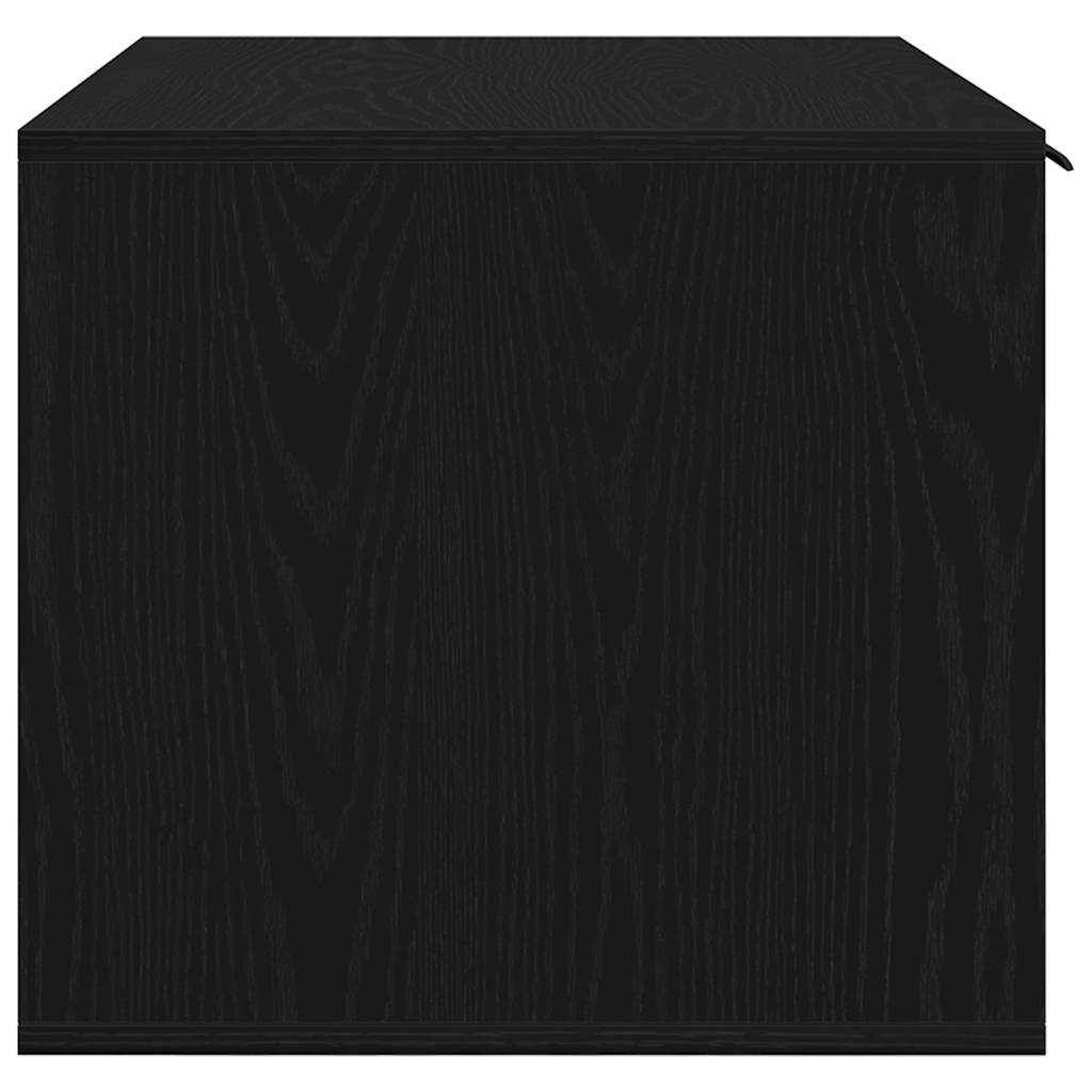 Kattenbakomheining zwart eiken 80x50x45 cm bewerkt hout