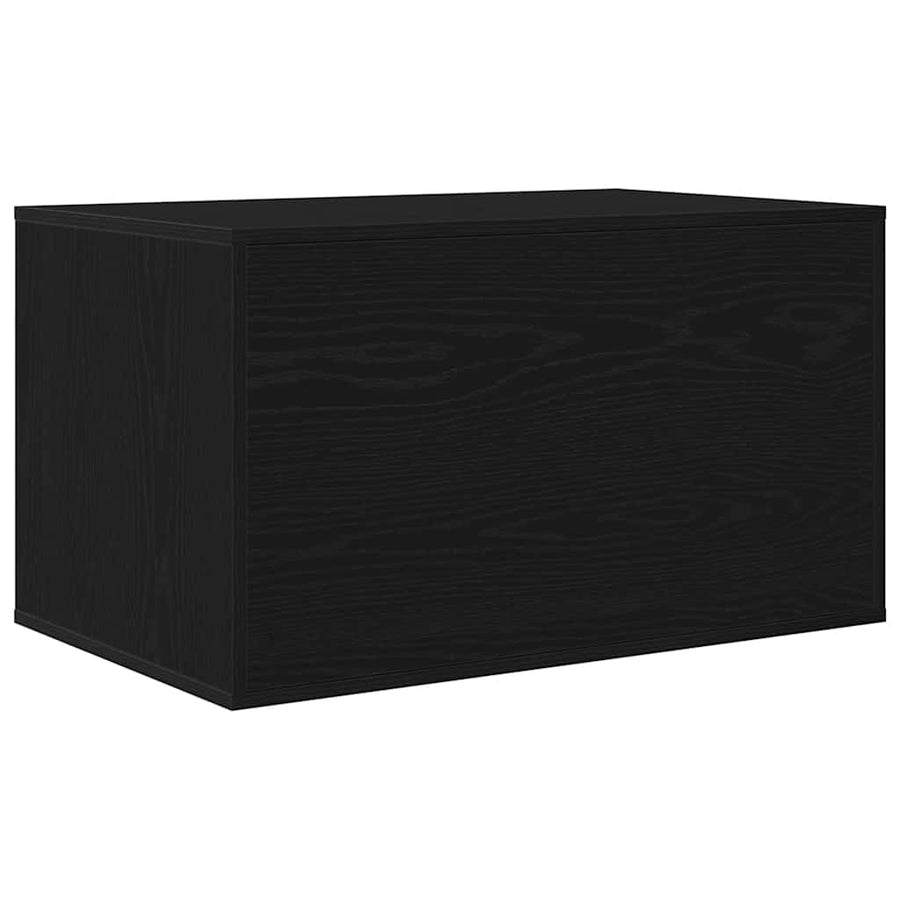 Kattenbakomheining zwart eiken 80x50x45 cm bewerkt hout