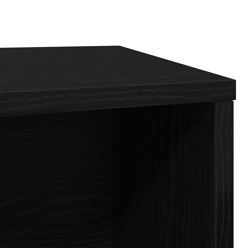 Kattenbakomheining zwart eiken 80x50x45 cm bewerkt hout