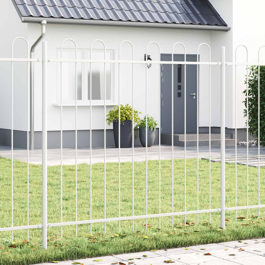 Tuinhek 4 pcs Wit 6,8 x 1,5 m Poedercoating staal