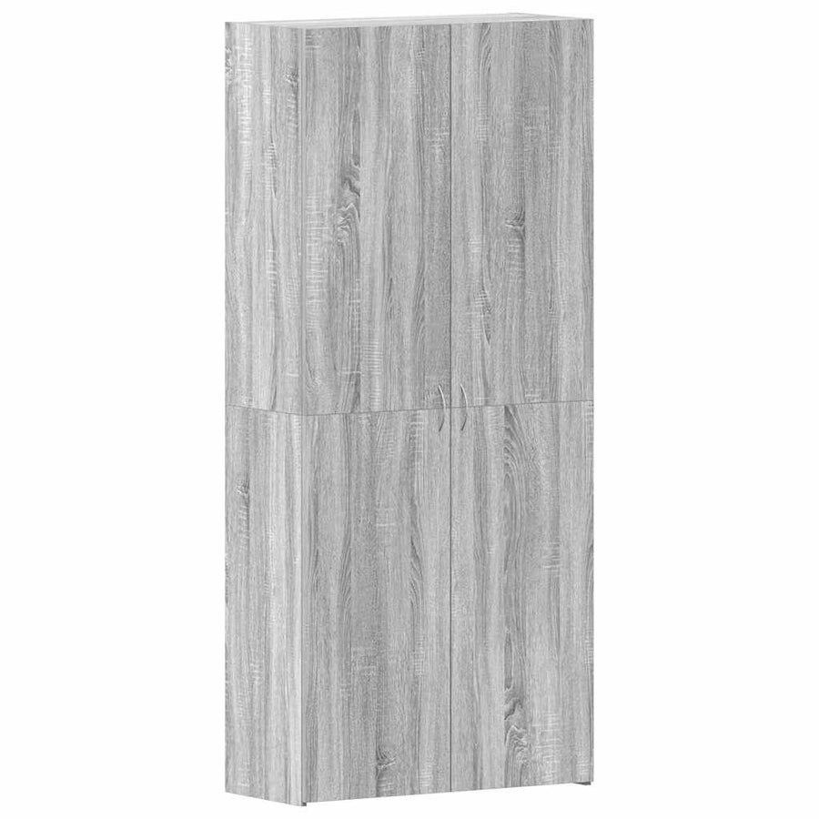 Schoenenkast met plank Grijs 80 x 35.5 x 180 cm Bewerkt hout