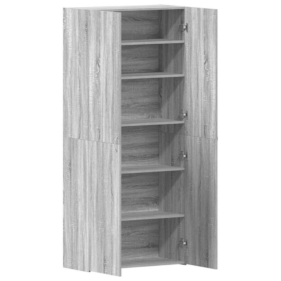 Schoenenkast met plank Grijs 80 x 35.5 x 180 cm Bewerkt hout