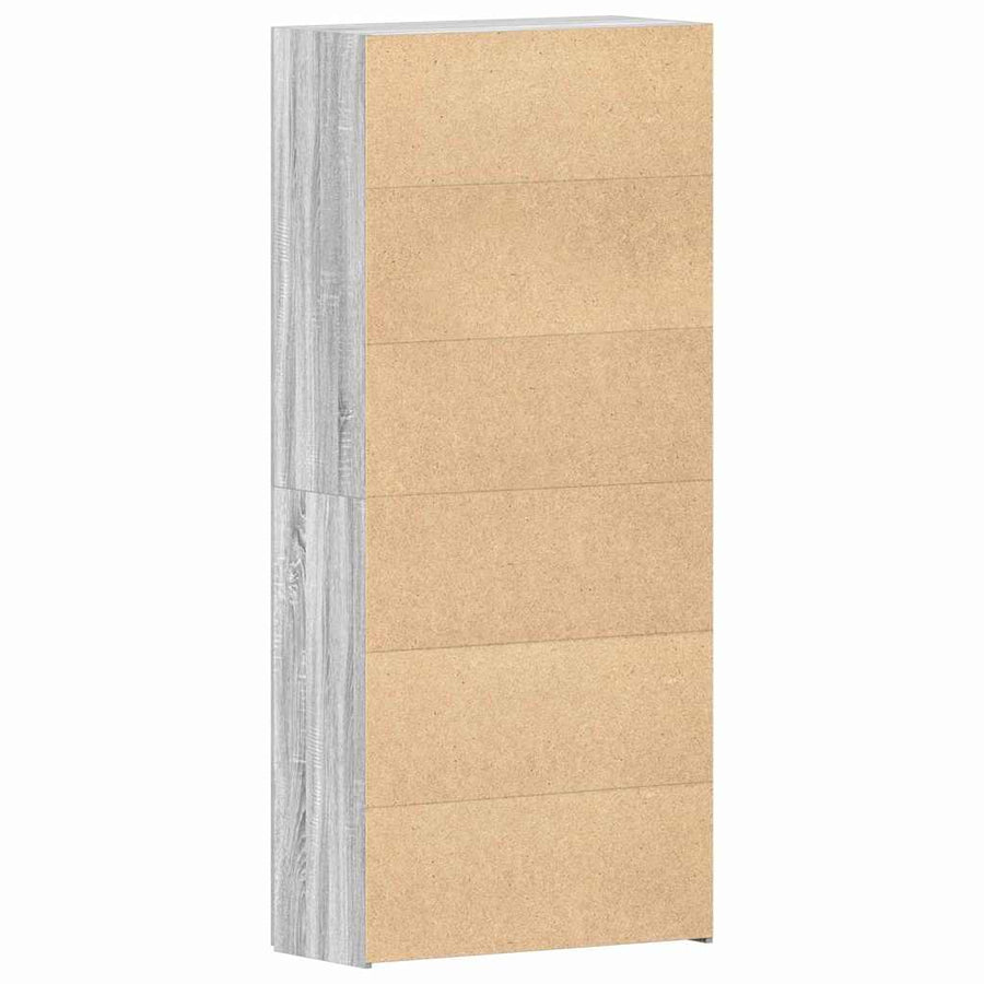 Schoenenkast met plank Grijs 80 x 35.5 x 180 cm Bewerkt hout