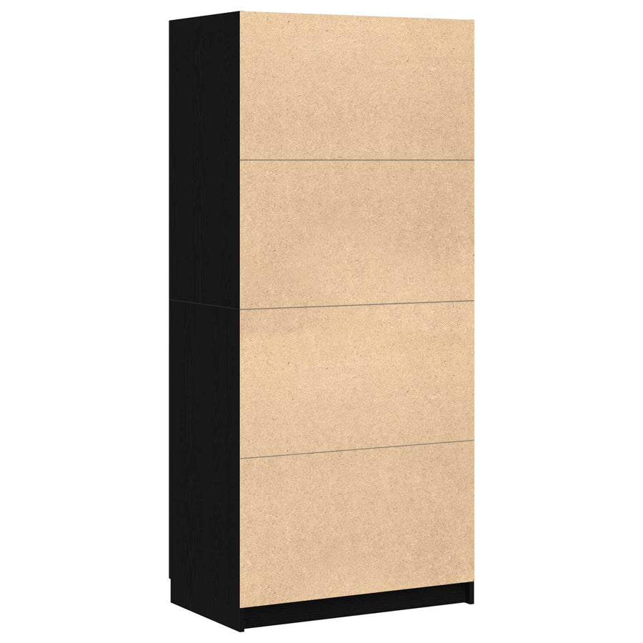 Kledingkast Zwart Eiken 80 x 50,5 x 180 cm Bewerkt hout
