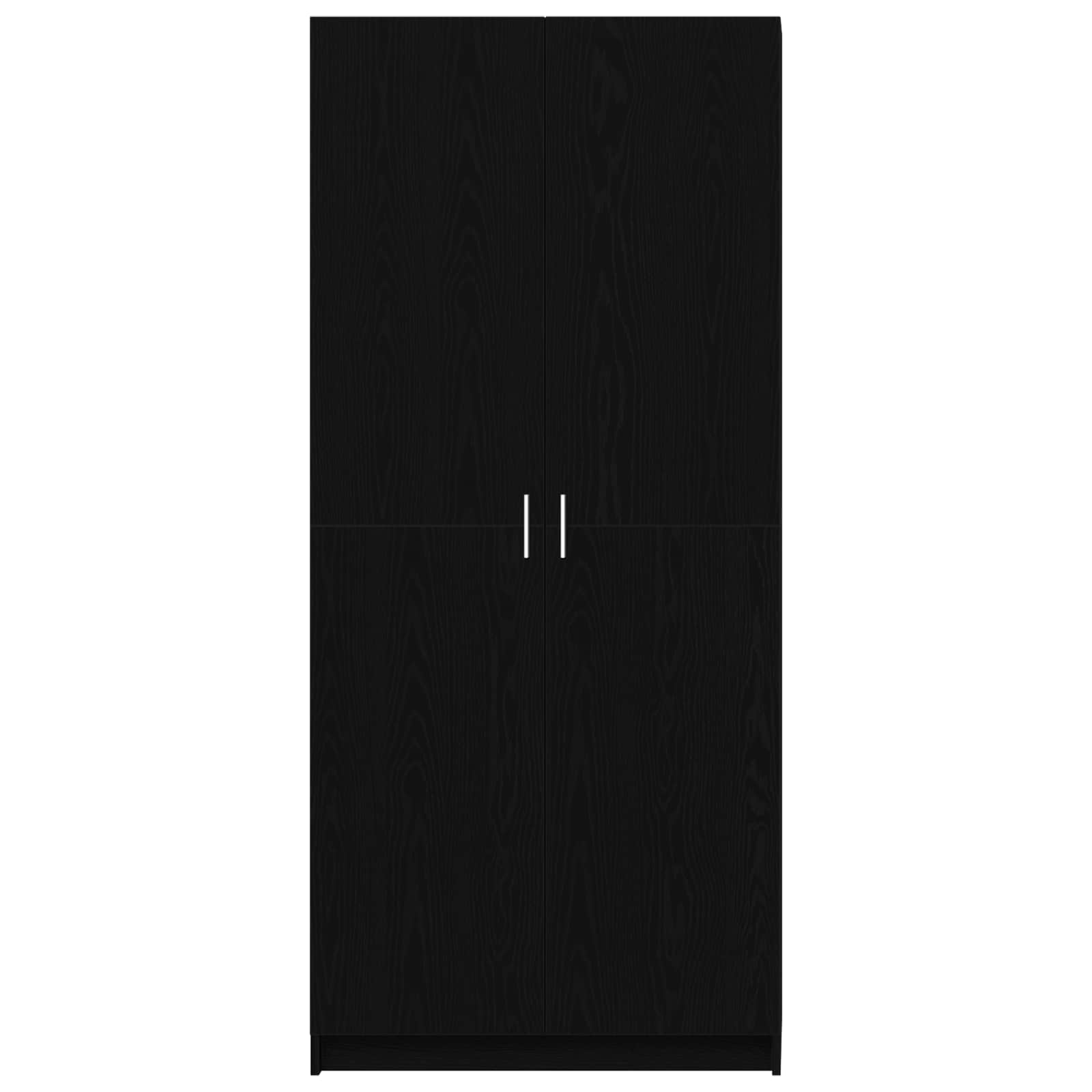 Kledingkast Zwart Eiken 80 x 50,5 x 180 cm Bewerkt hout