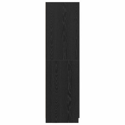 Kledingkast Zwart Eiken 80 x 50,5 x 180 cm Bewerkt hout