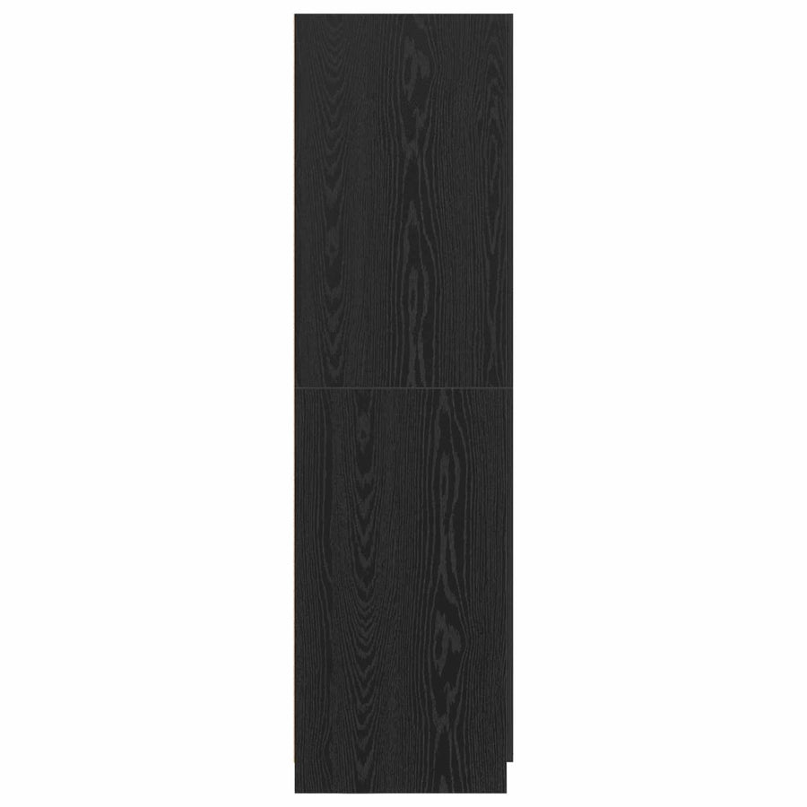 Kledingkast Zwart Eiken 80 x 50,5 x 180 cm Bewerkt hout