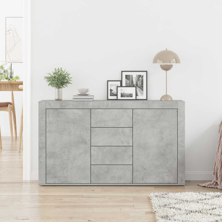 Dressoir met lade Beton Grijs 120 x 36 x 69 cm Bewerkt hout