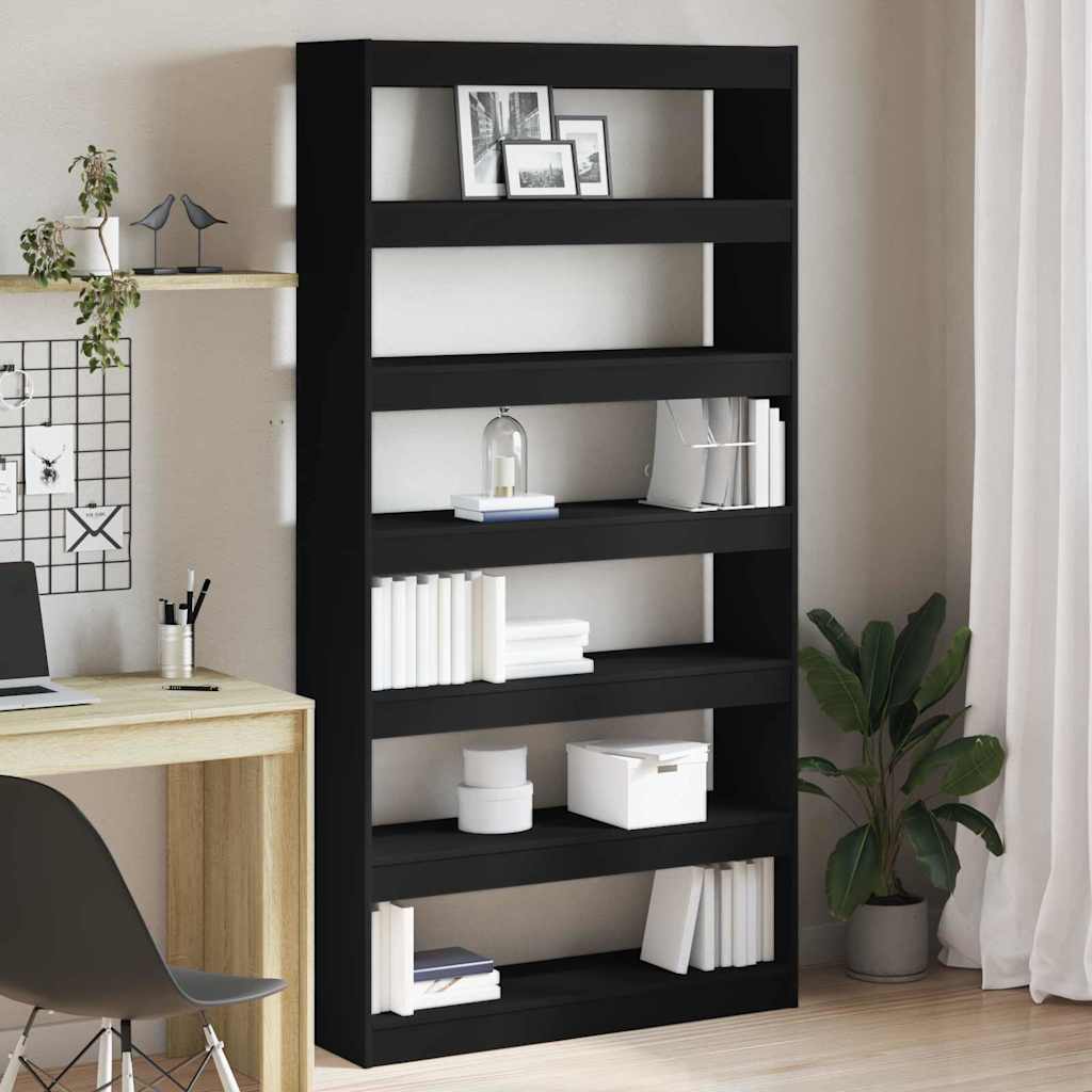 Boekenkast Zwart 100 x 30 x 198 cm Bewerkt hout