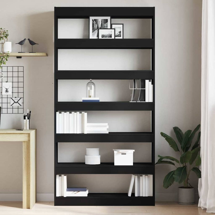Boekenkast Zwart 100 x 30 x 198 cm Bewerkt hout