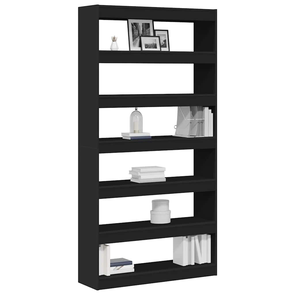 Boekenkast Zwart 100 x 30 x 198 cm Bewerkt hout