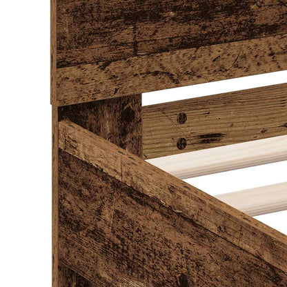 Bedframe met hoofdeinde Oudhout 160 x 200 cm Bewerkt hout
