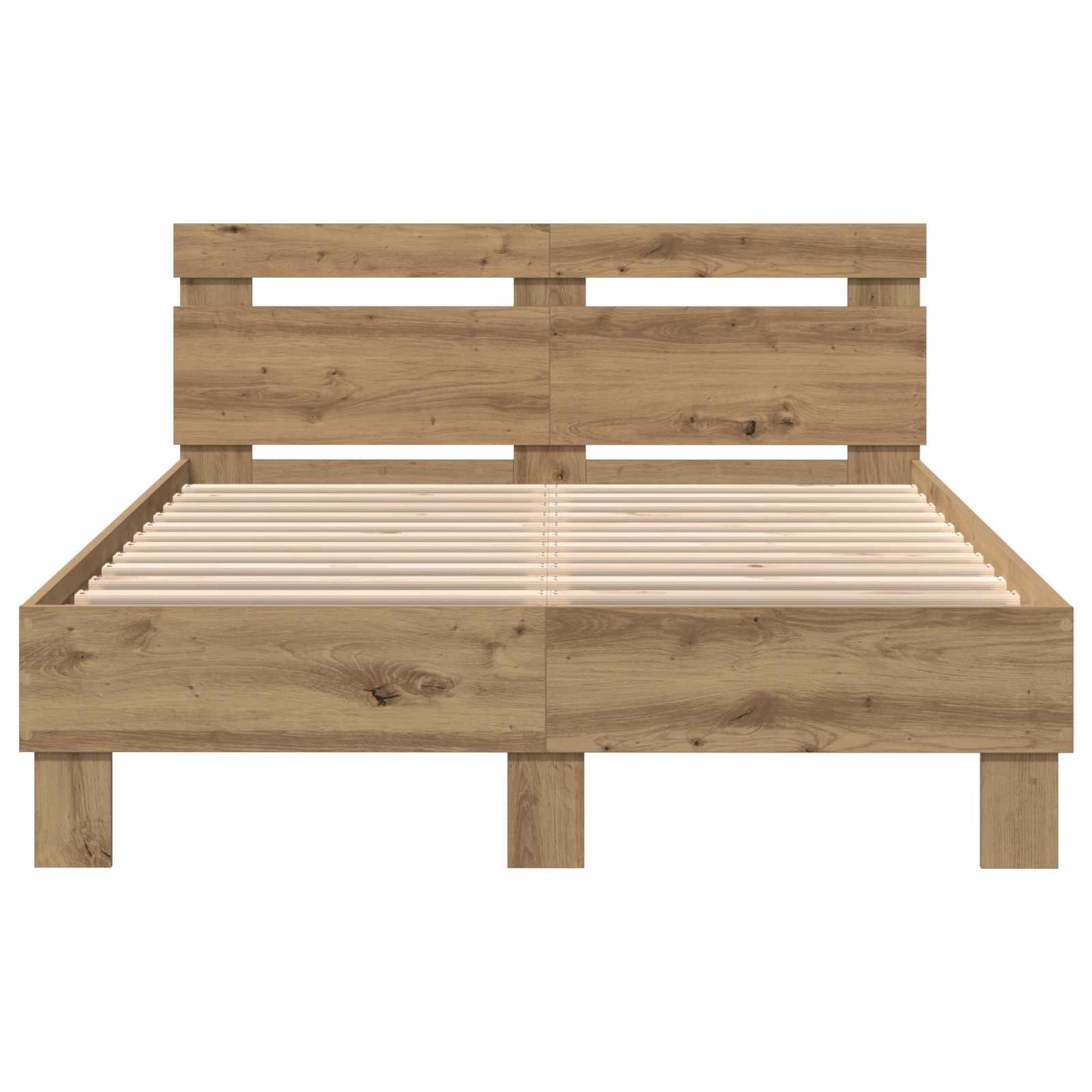Bedframe met hoofdeinde Artisan Eiken 120 x 200 cm Bewerkt hout