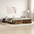 Bedframe met lade met opslag Oud Hout 180 x 200 cm Bewerkt hout
