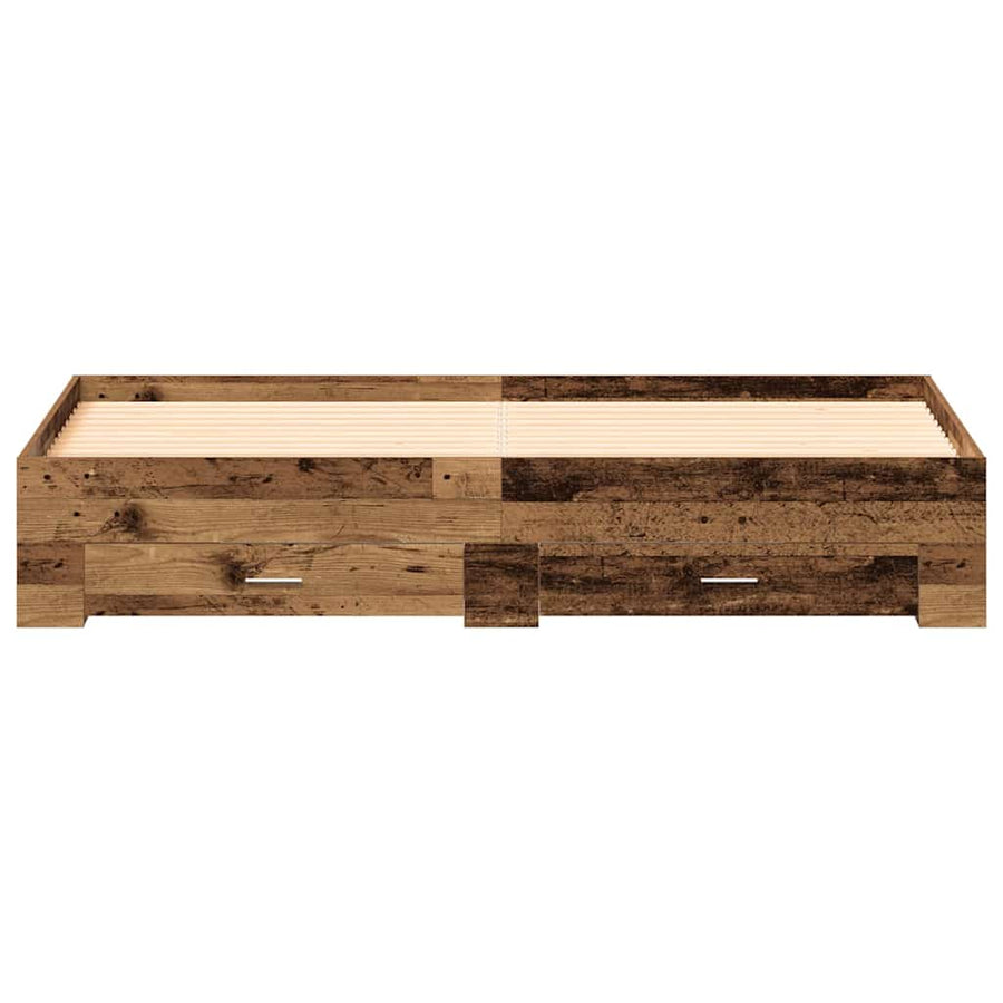 Bedframe met lade met opslag Oud Hout 180 x 200 cm Bewerkt hout