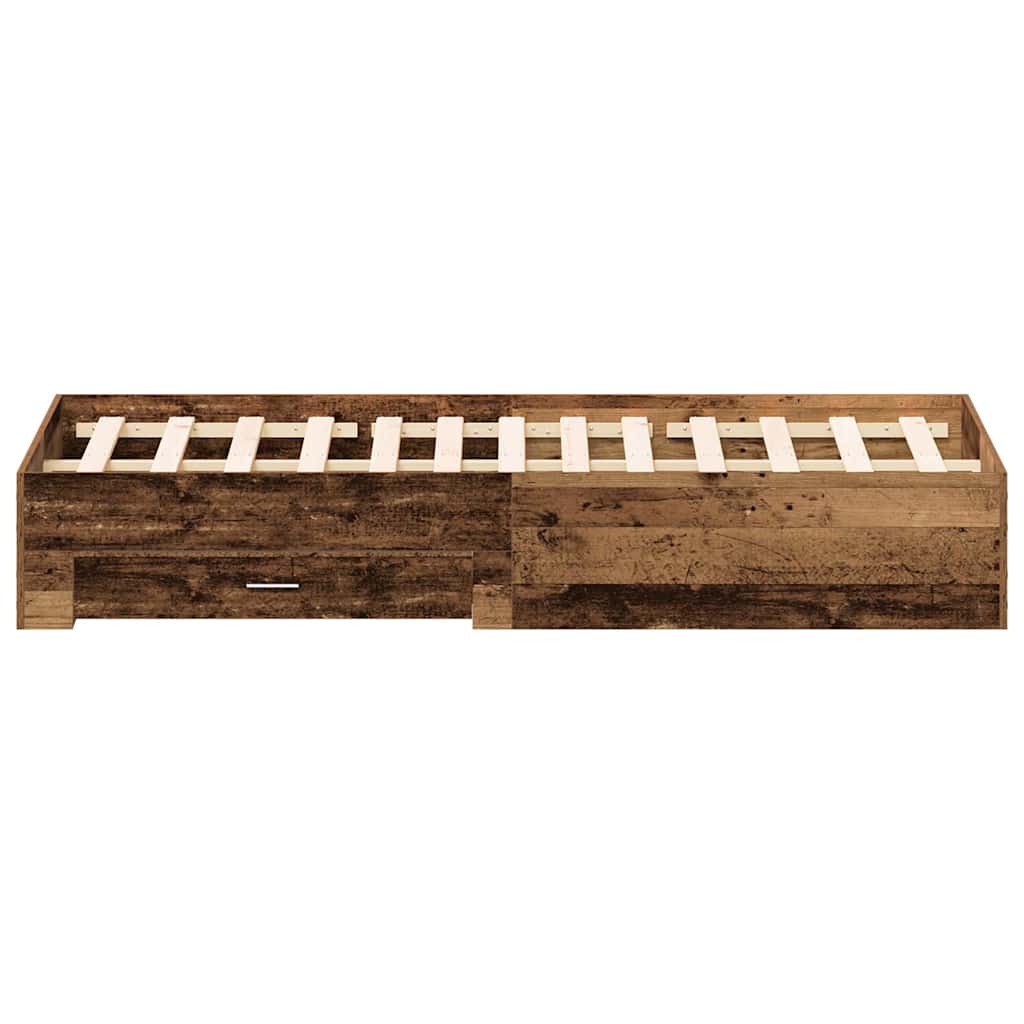 Bedframe met lade met opslag Oud Hout 180 x 200 cm Bewerkt hout
