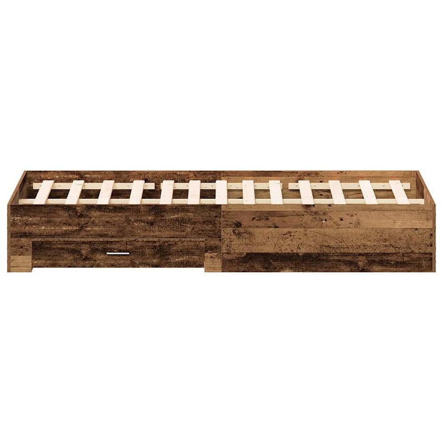 Bedframe met lade met opslag Oud Hout 180 x 200 cm Bewerkt hout