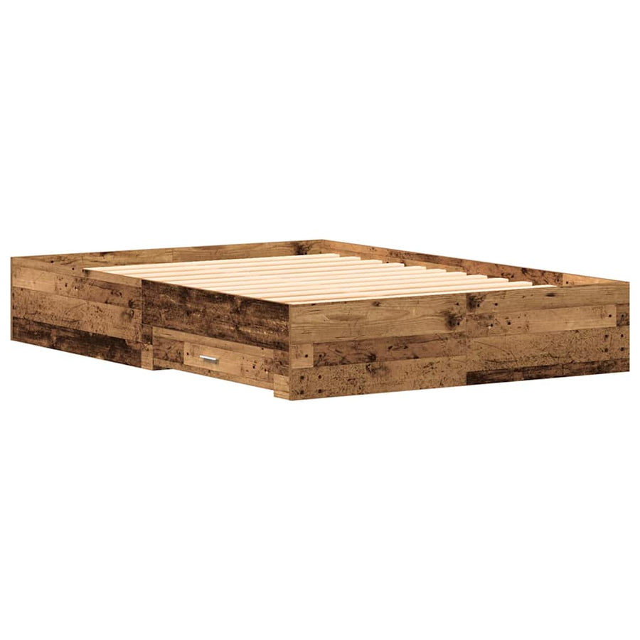 Bedframe met lades met lade Oud hout 160 x 200 cm Bewerkt hout