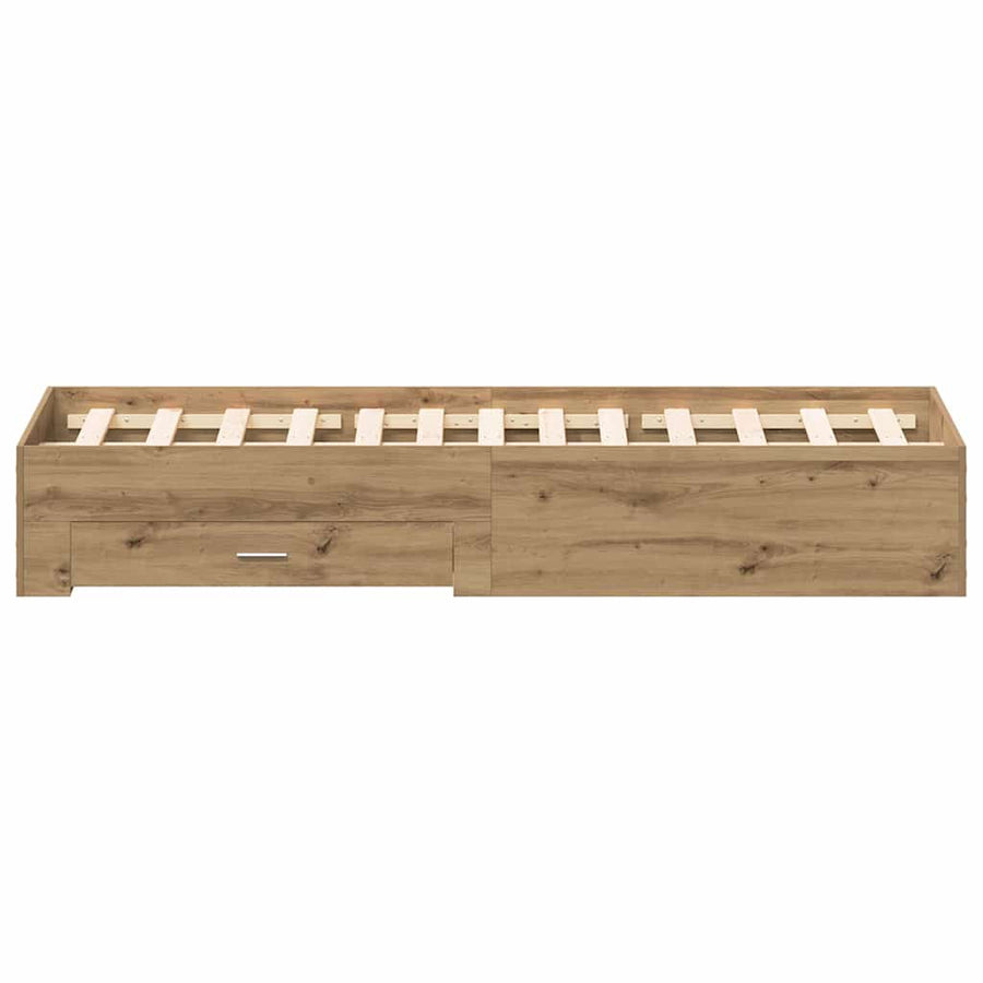 Bedframe met lades artisanaal eikenkleurig 160 x 200 cm