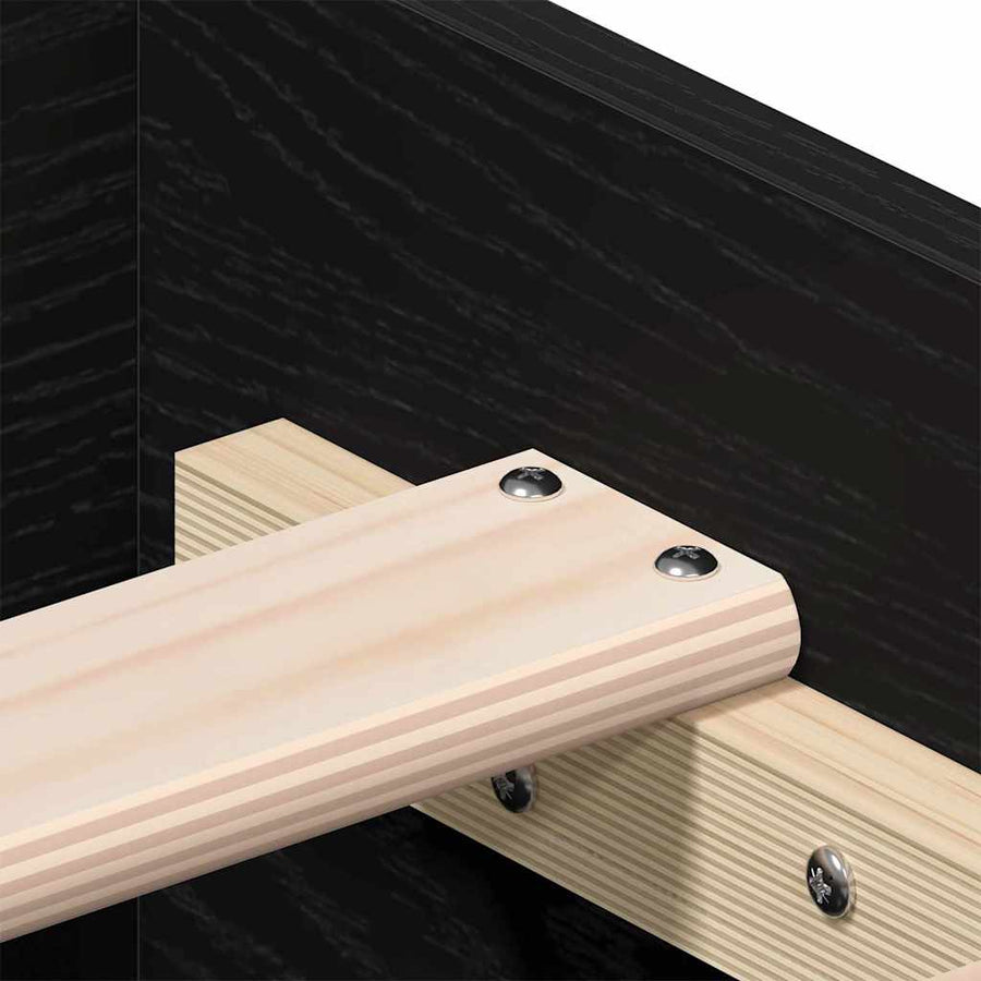 Bedframe met lade Zwart Eiken 160 x 200 cm Bewerkt hout