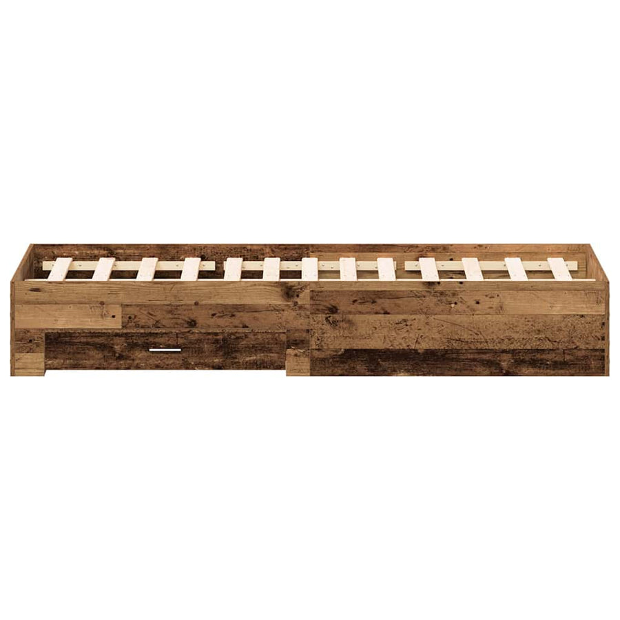 Bedframe met lade met opslag Oud Hout 140 x 200 cm Bewerkt hout