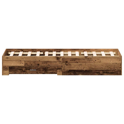 Bedframe met lade met opslag Oud Hout 140 x 190 cm Bewerkt hout