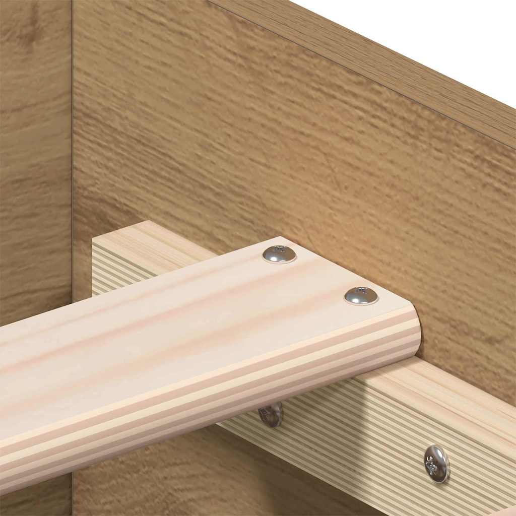 Bedframe met lade Artisan Eiken 140 x 190 cm Bewerkt hout