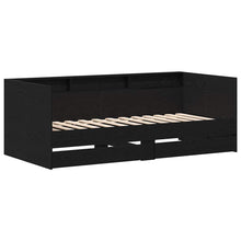 Dagbed met hoofdeinde Zwart Eiken 100 x 200 cm Bewerkt hout