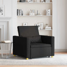 Slaapbank eenpersoons 90x165x87 cm stof zwart