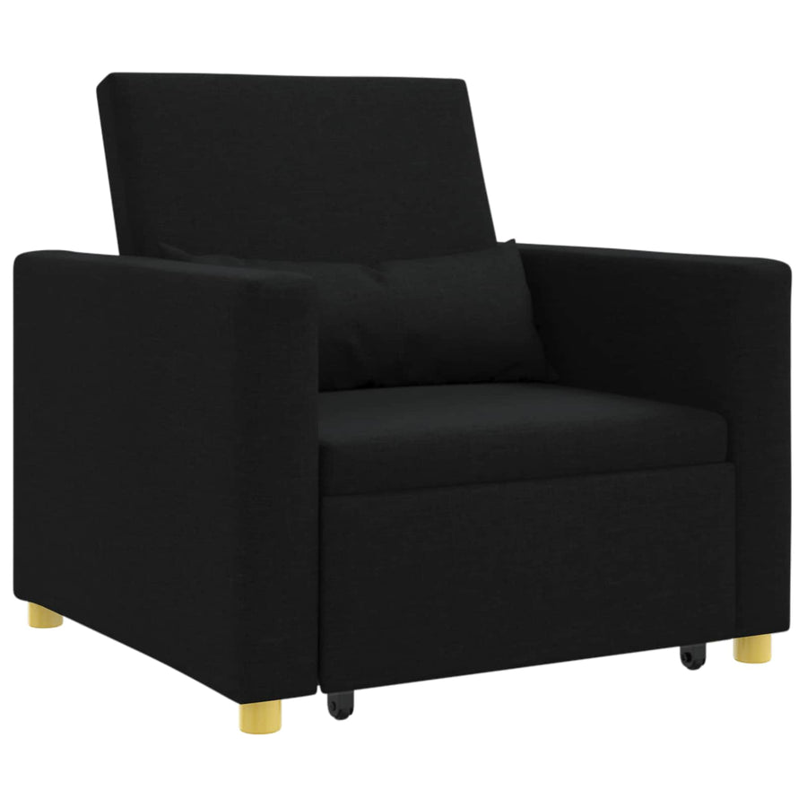 Uittrekbaar slaapbank eenpersoons Zwart 90 x 165 x 87 cm Stof