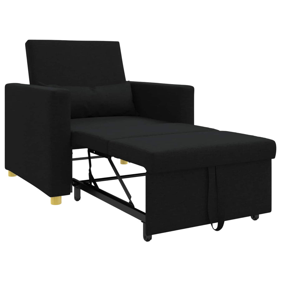 Uittrekbaar slaapbank eenpersoons Zwart 90 x 165 x 87 cm Stof