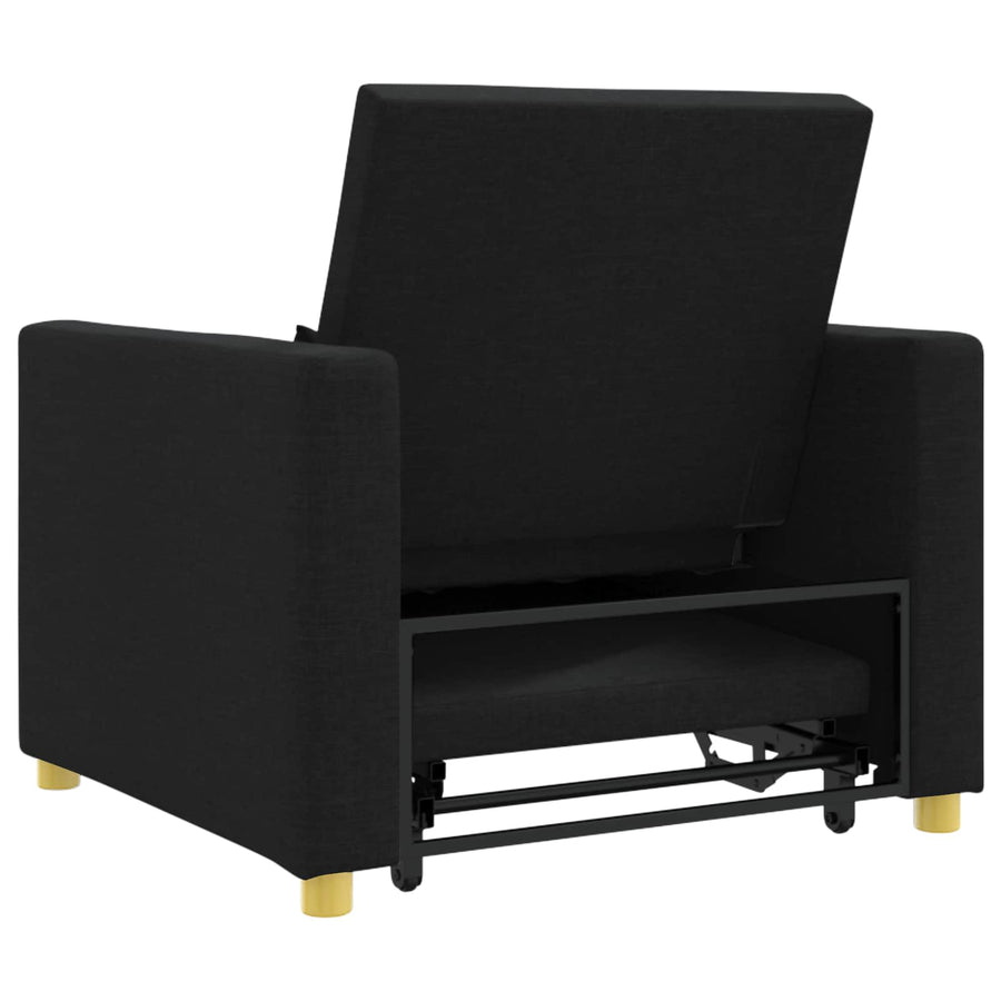 Uittrekbaar slaapbank eenpersoons Zwart 90 x 165 x 87 cm Stof