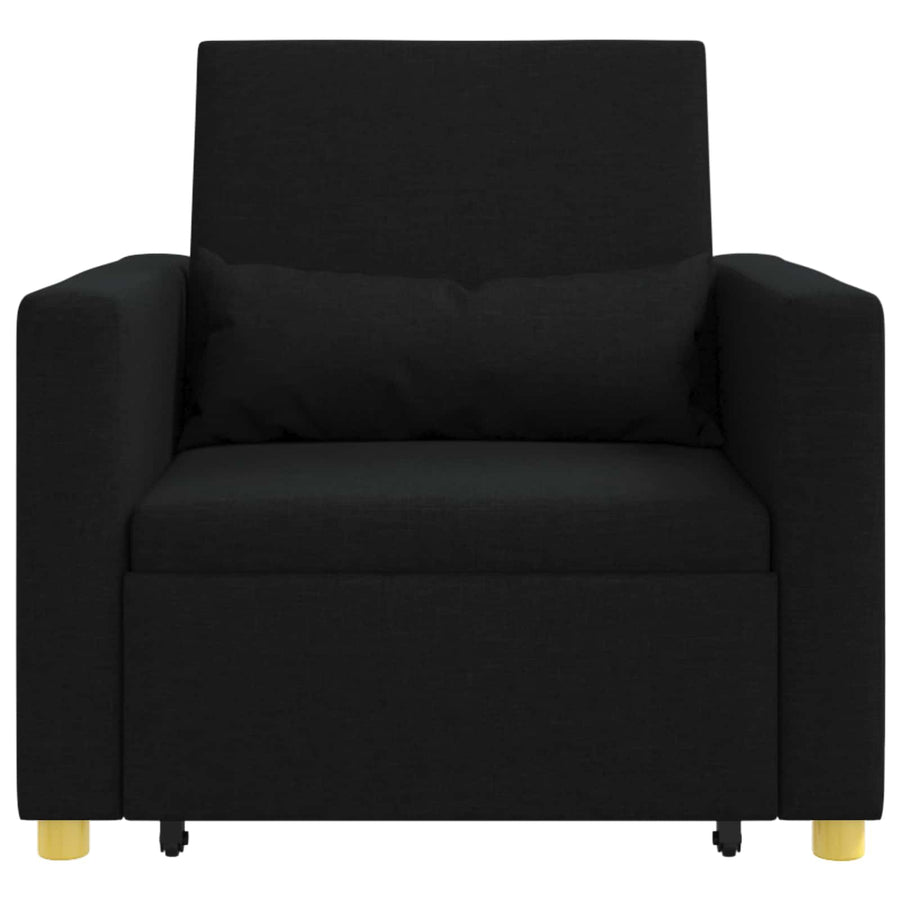 Uittrekbaar slaapbank eenpersoons Zwart 90 x 165 x 87 cm Stof