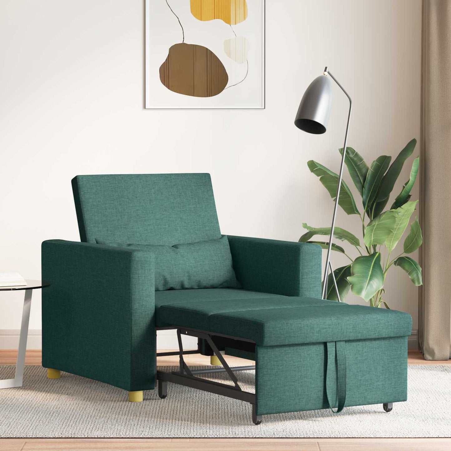 Uittrekbaar slaapbank eenpersoons Donkergroen 90 x 165 x 87 cm