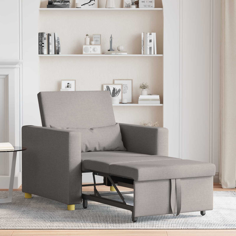 Uittrekbaar slaapbank eenpersoons Taupe 90 x 165 x 87 cm Stof