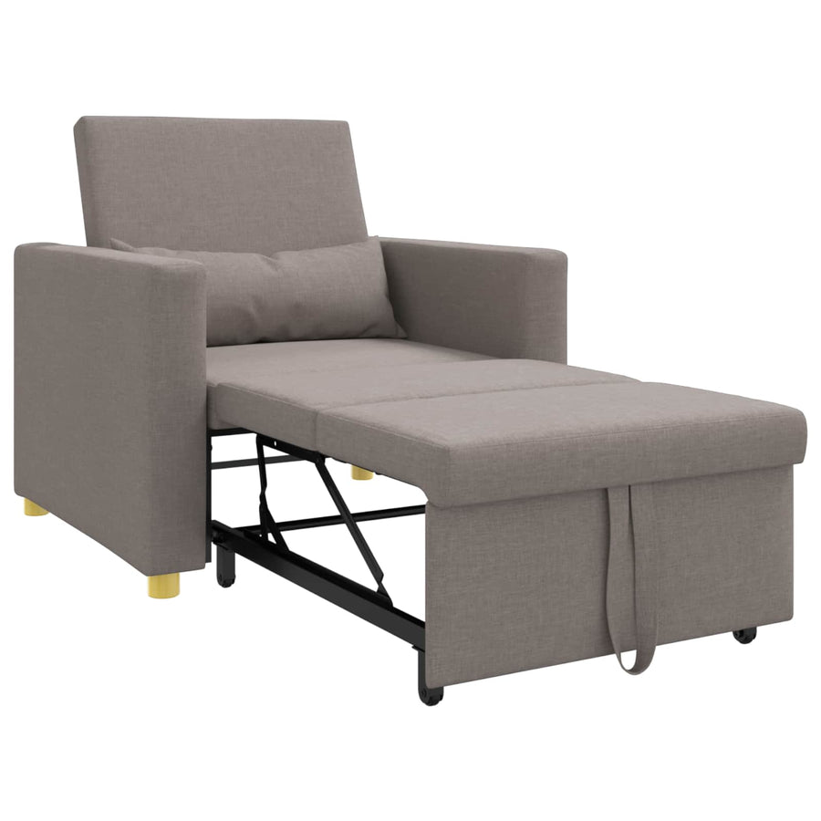 Uittrekbaar slaapbank eenpersoons Taupe 90 x 165 x 87 cm Stof